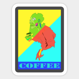 Coffee with zombie Sticker